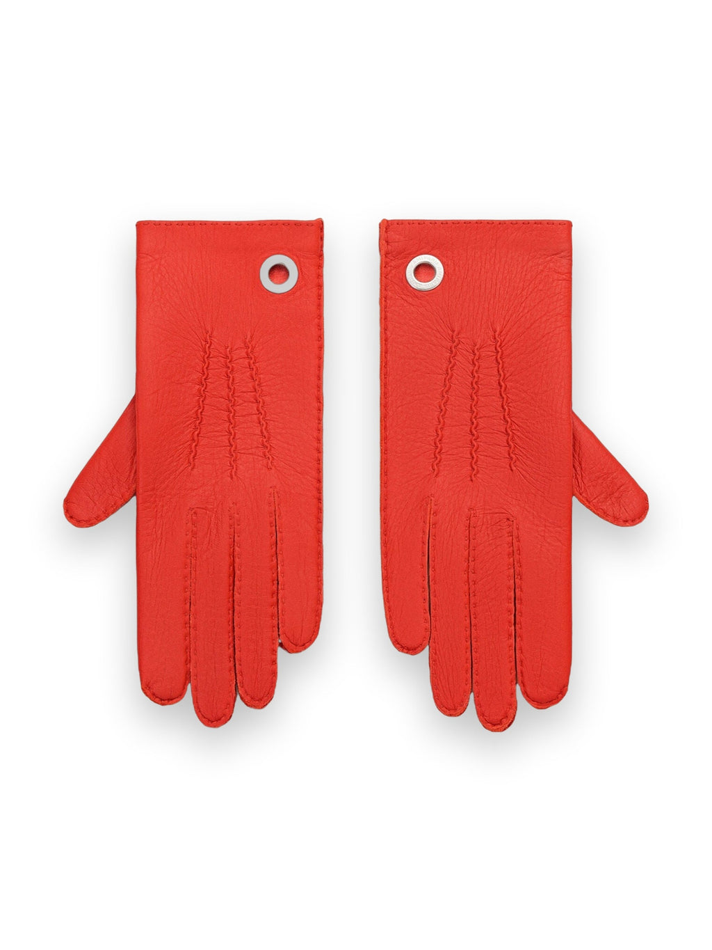 AMI PARIS RED GRAINED LEATHER GLOVES