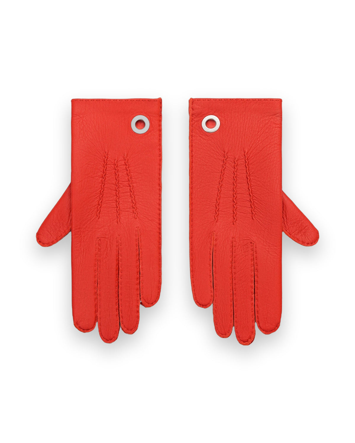AMI PARIS RED GRAINED LEATHER GLOVES