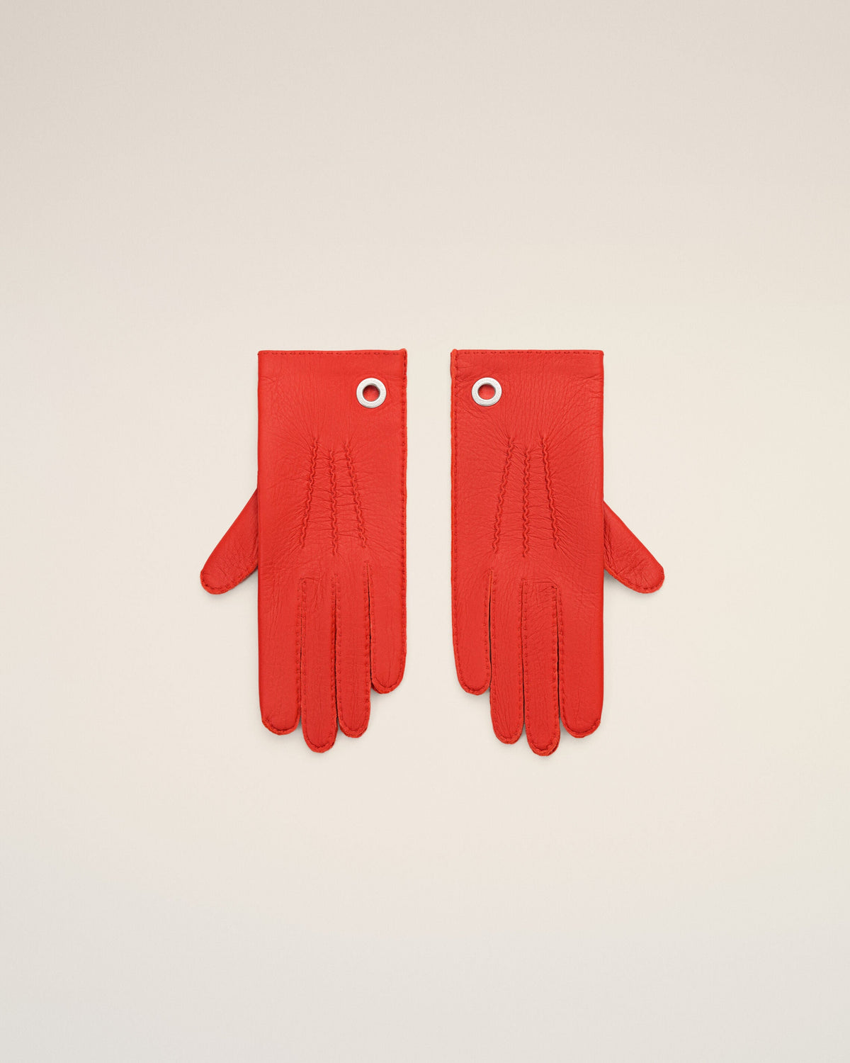 AMI PARIS RED GRAINED LEATHER GLOVES — vista 4