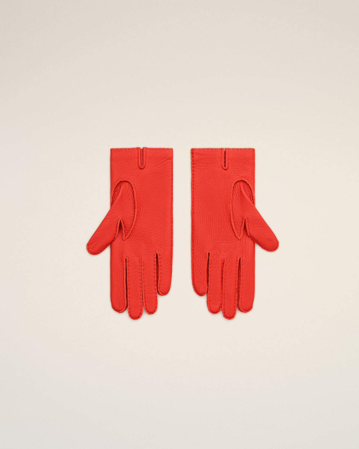 AMI PARIS RED GRAINED LEATHER GLOVES — vista 2