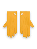 AMI PARIS YELLOW GRAINED LEATHER GLOVES