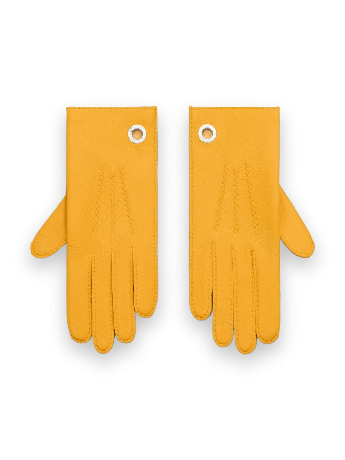AMI PARIS YELLOW GRAINED LEATHER GLOVES