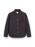 AMI PARIS BLUE COTTON OVERSHIRT WITH AMI DE COEUR