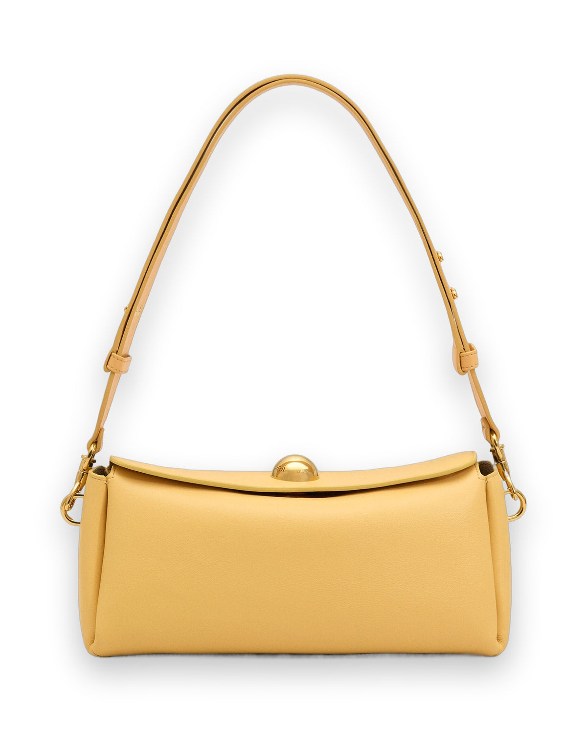 AMI PARIS YELLOW COW LEATHER CARROUSEL BAG