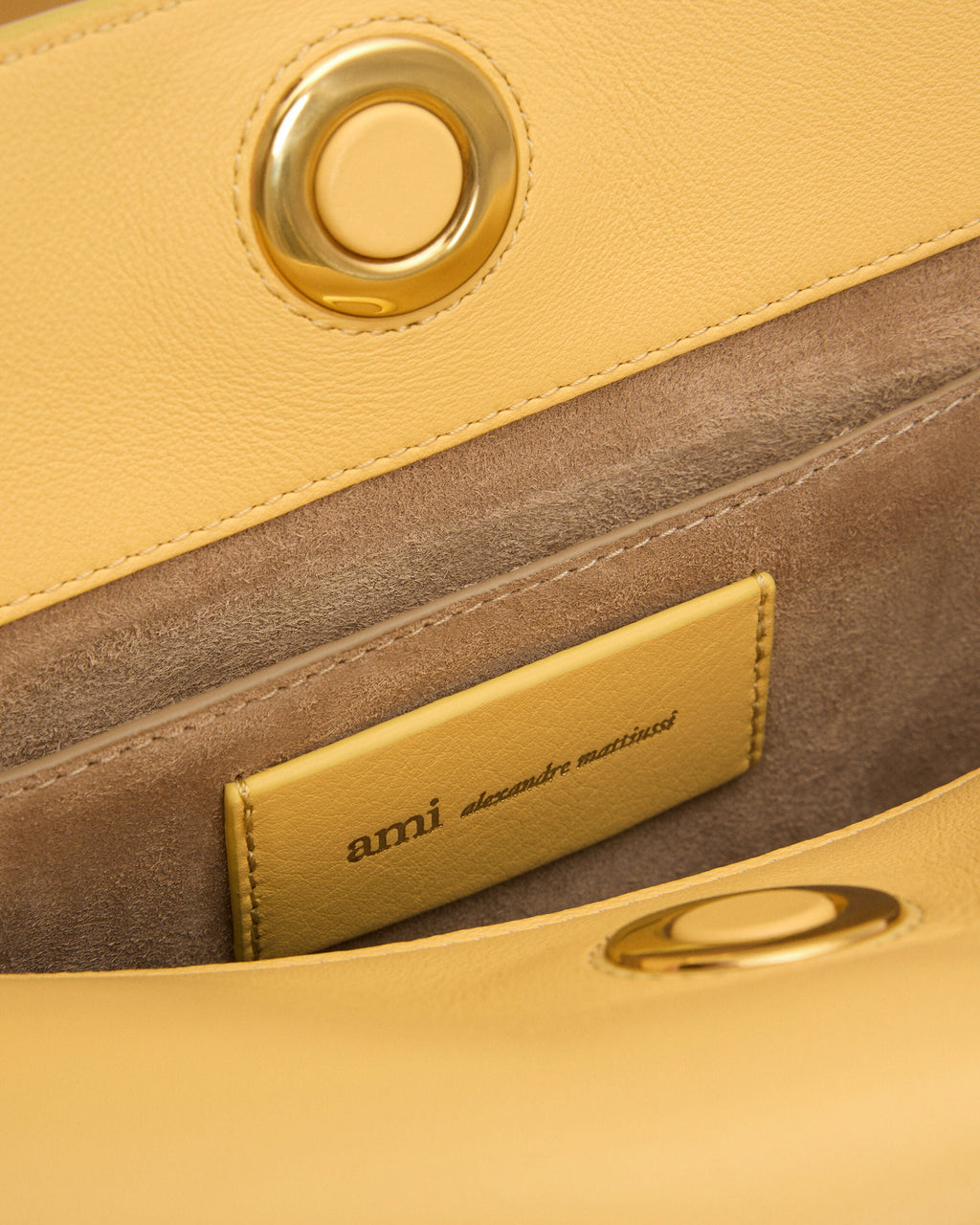 AMI PARIS YELLOW COW LEATHER CARROUSEL BAG — vista 7