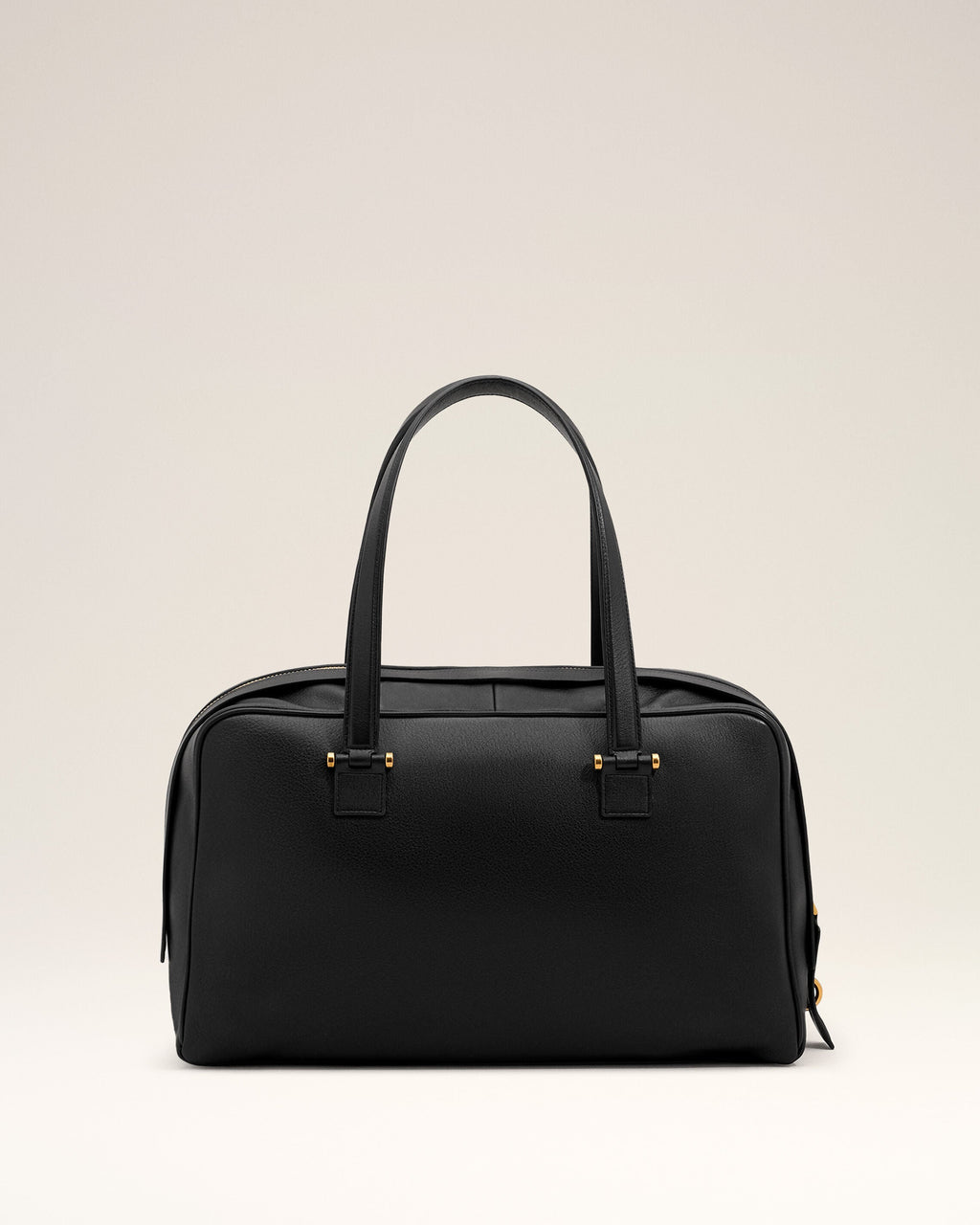 AMI PARIS BLACK COWHIDE LEATHER GEORGES BOWLING BAG — vista 10