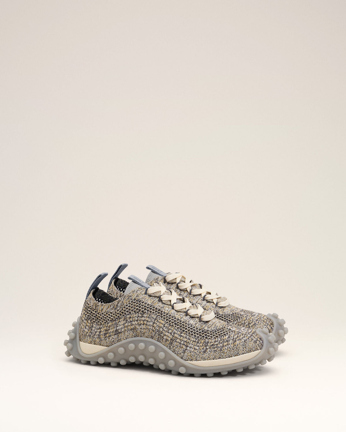 AMI PARIS GREY KNIT MIRAGE SNEAKERS — vista 3