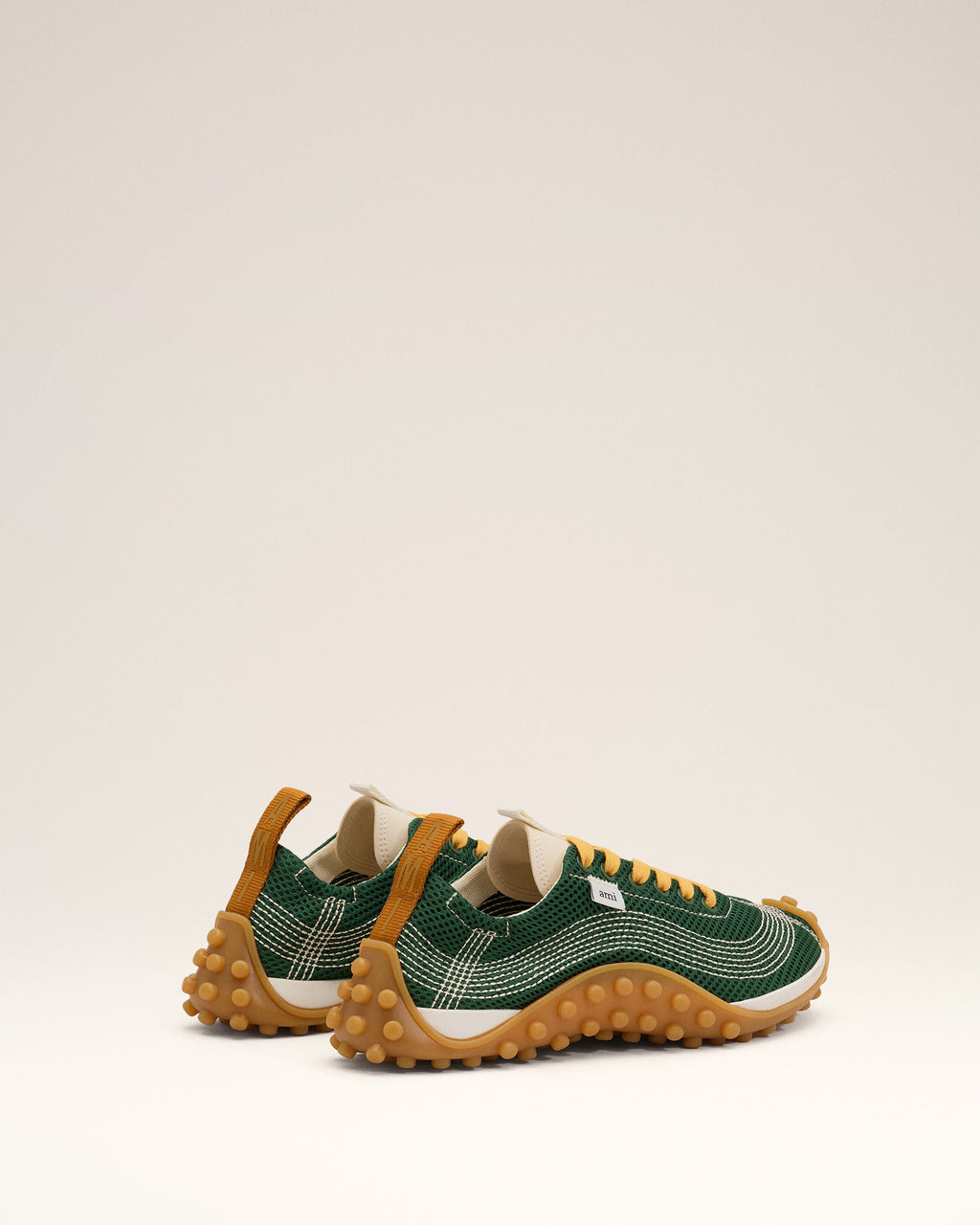 AMI PARIS GREEN MESH MIRAGE SNEAKERS — vista 4
