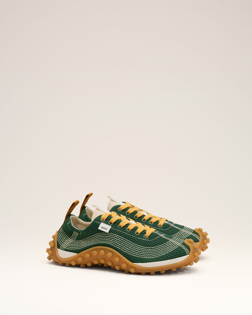 AMI PARIS GREEN MESH MIRAGE SNEAKERS — vista 8