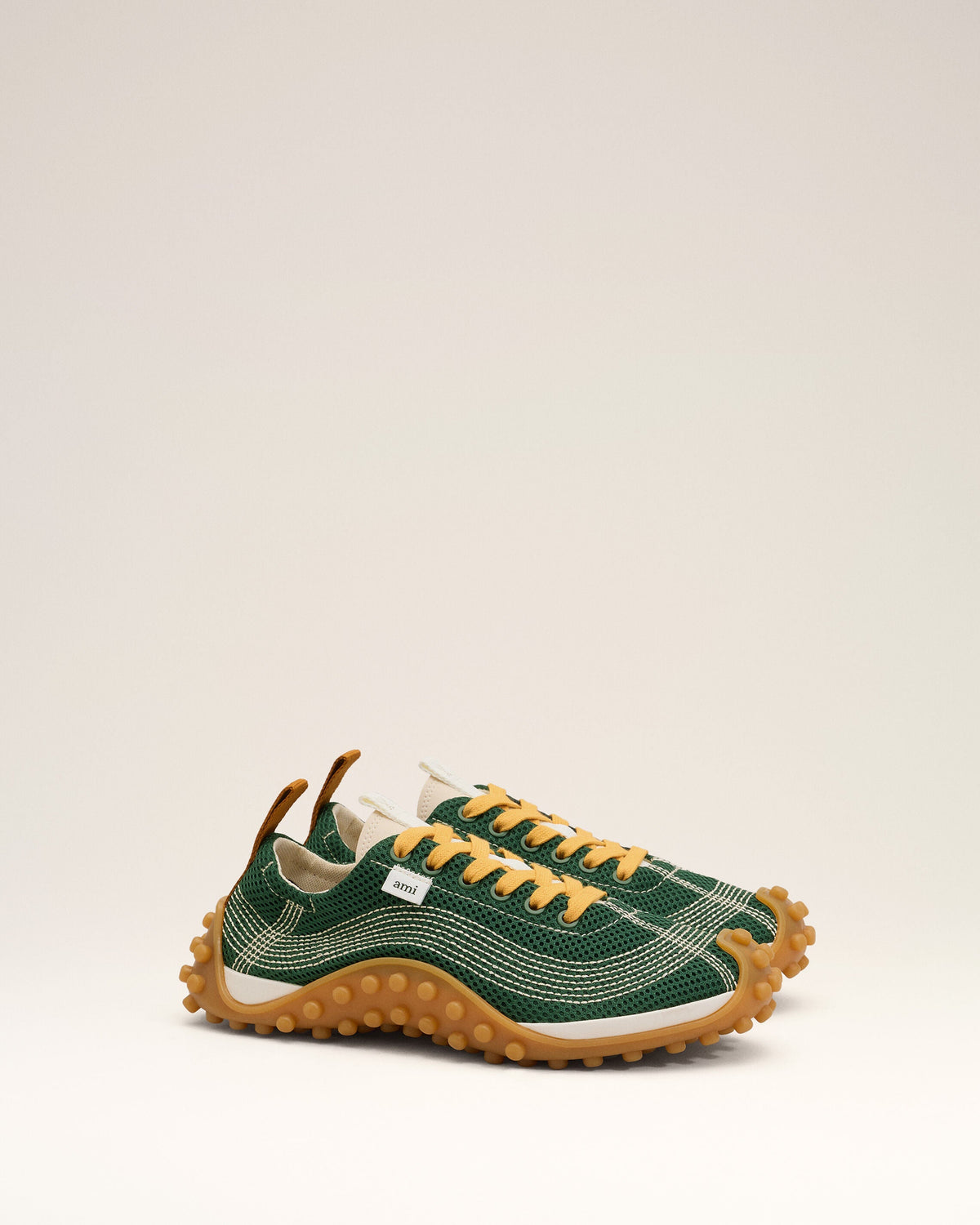 AMI PARIS GREEN MESH MIRAGE SNEAKERS — vista 8