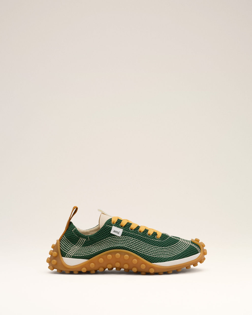 AMI PARIS GREEN MESH MIRAGE SNEAKERS — vista 6