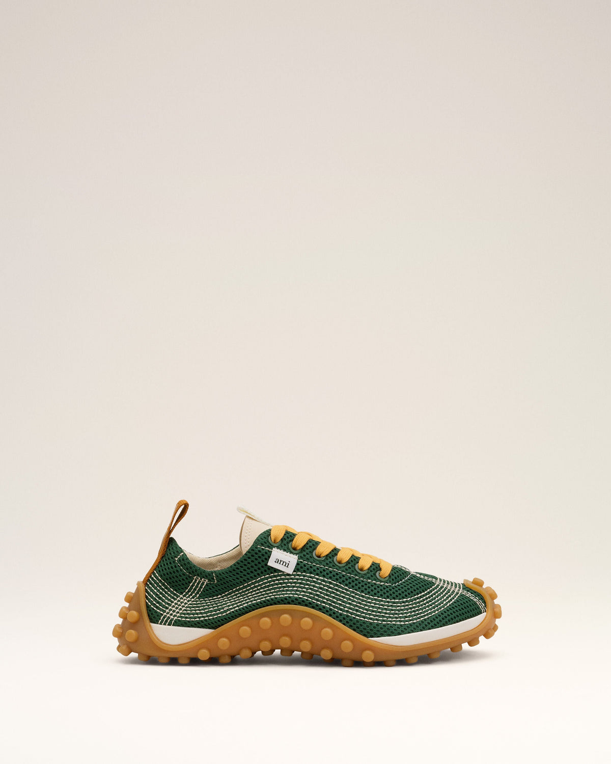 AMI PARIS GREEN MESH MIRAGE SNEAKERS — vista 6
