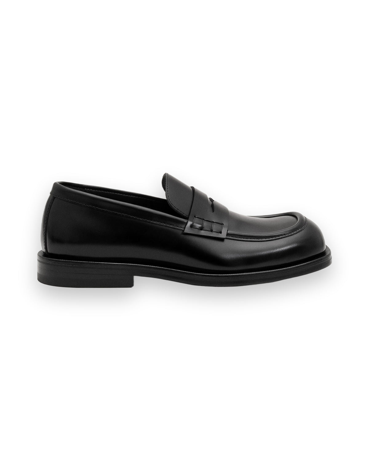 AMI PARIS BLACK COW LEATHER LOAFERS