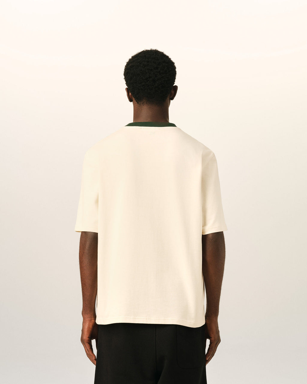 AMI PARIS ECRU PRINTED COTTON "DON'T FORGET TO LOVE" T-SHIRT — vista 5