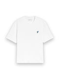 AMI PARIS WHITE COTTON T-SHIRT WITH AMI DE COEUR TULIP