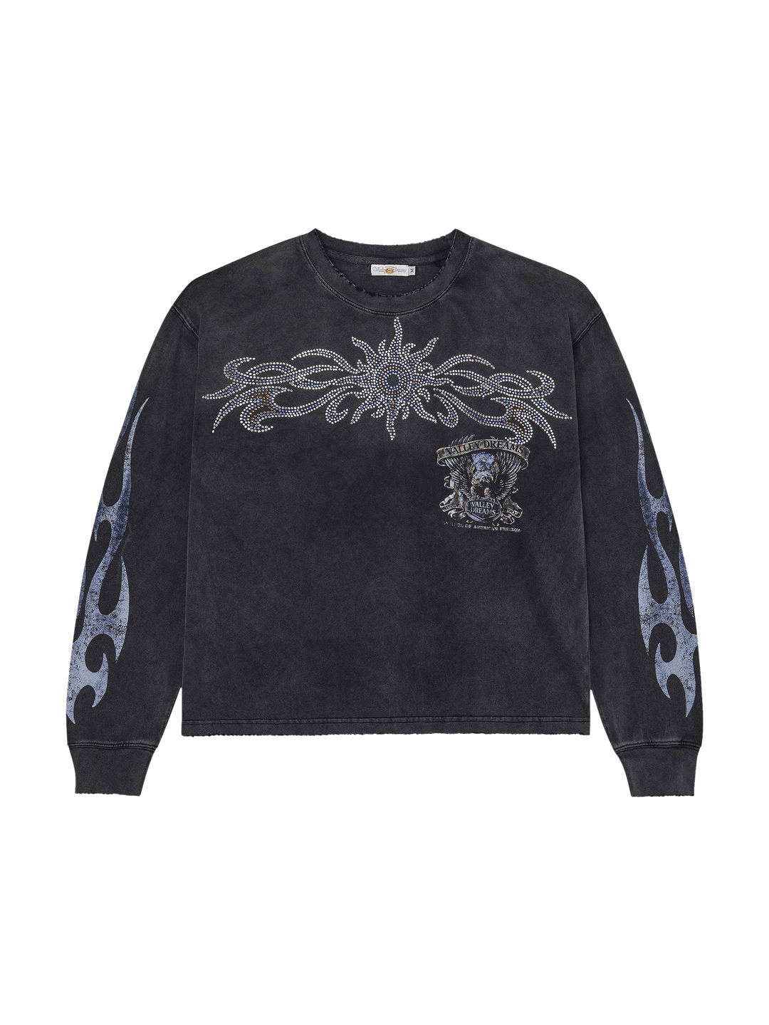 VALLEY BLING LONG SLEEVE T-SHIRT WASHED BLACK