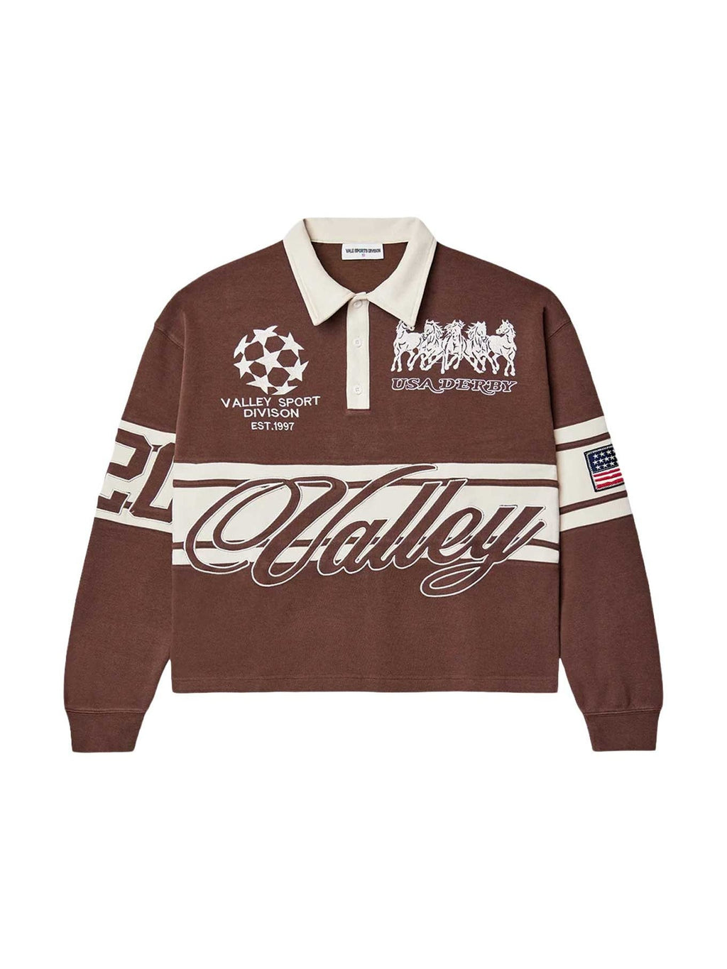 VALLEY CHOCOLATE DERBY RUGBY LONG SLEEVE BROWN