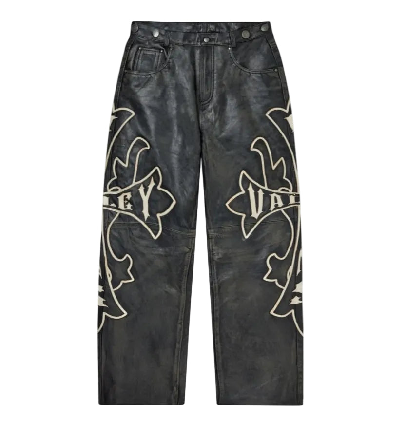 VALLEY HARDY LEATHER PANTS BLACK