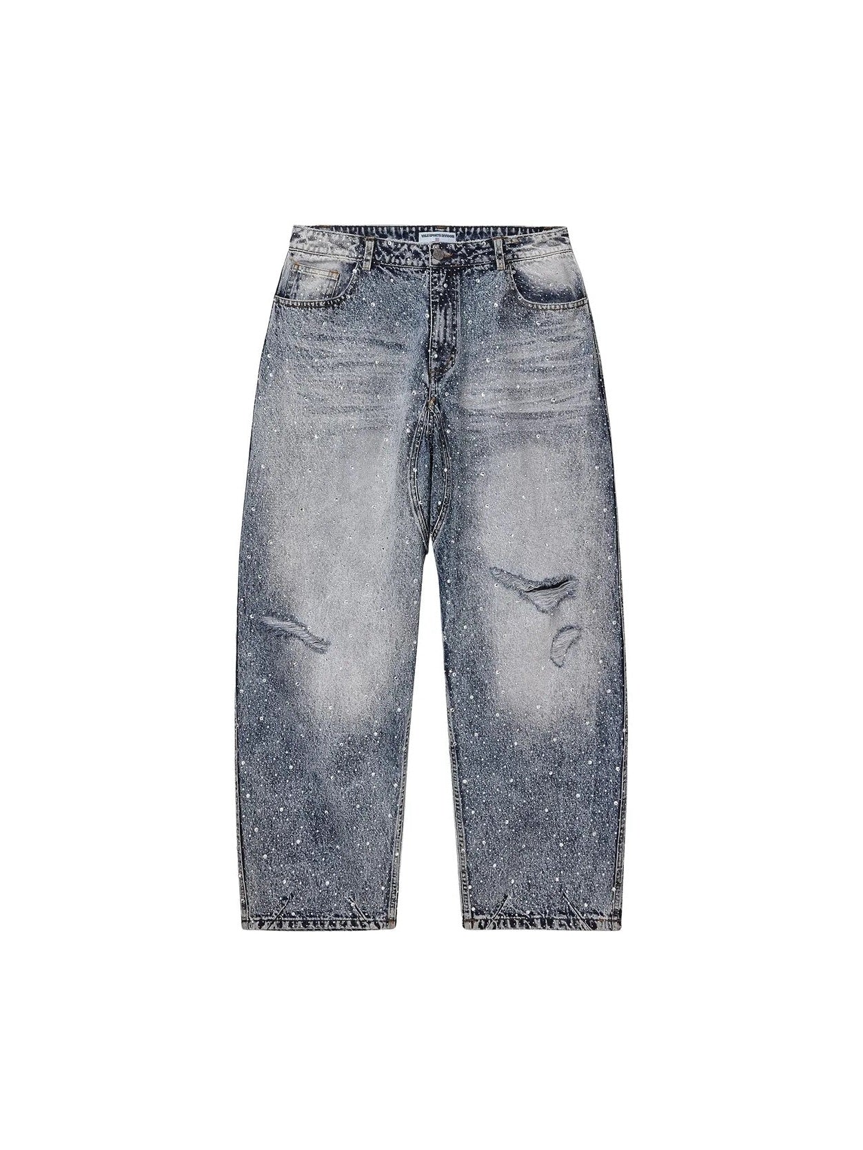 VALLEY LIGHT WASH RHINESTONE JEANS