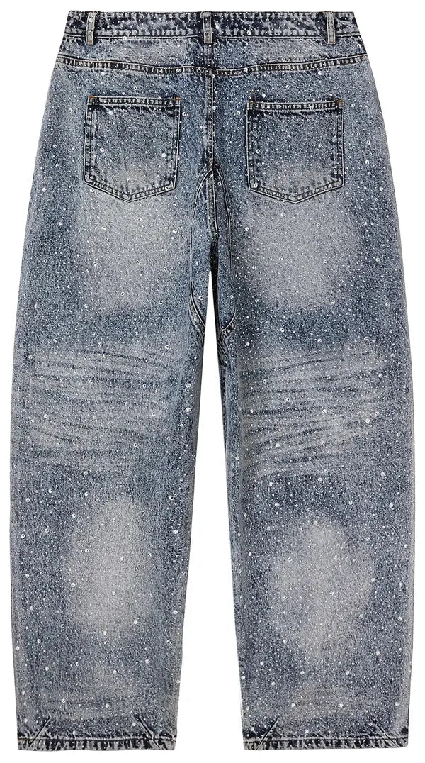 VALLEY LIGHT WASH RHINESTONE JEANS