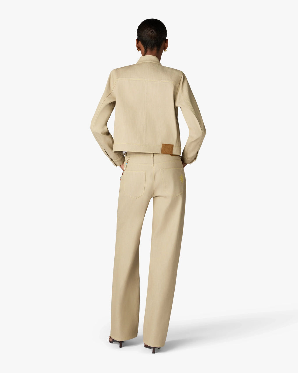 CASABLANCA BEIGE DESERT CANVAS DENIM JACKET — vista 3