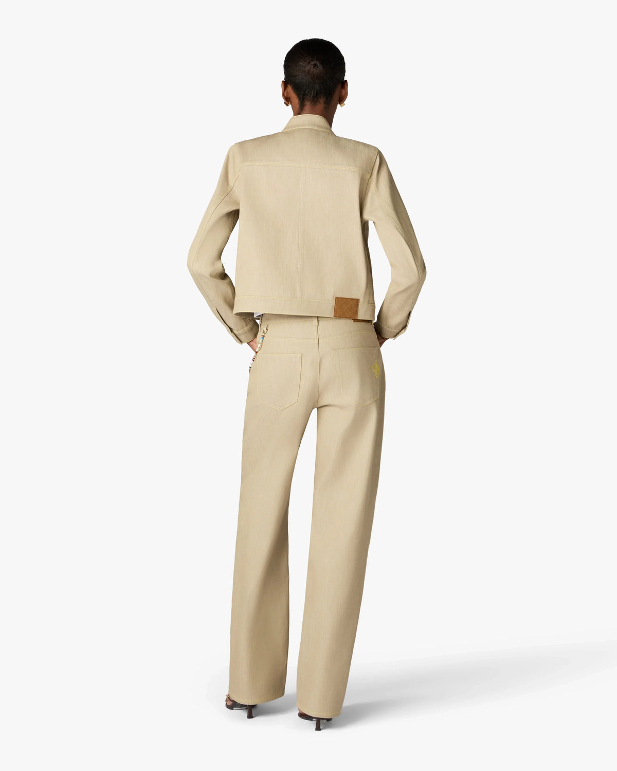 CASABLANCA BEIGE DESERT CANVAS DENIM JACKET — vista 3