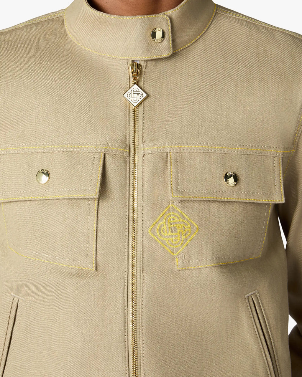 CASABLANCA BEIGE DESERT CANVAS DENIM JACKET — vista 5