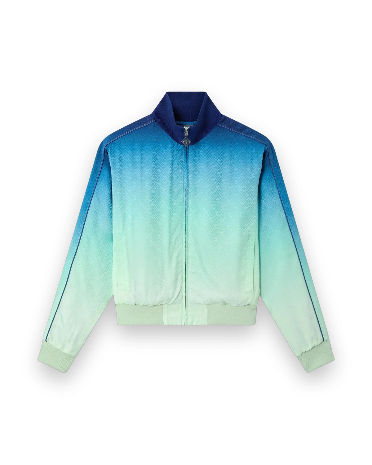 CASABLANCA BLUE & GREEN GRADIENT MONOGRAM JACQUARD TRACK JACKET