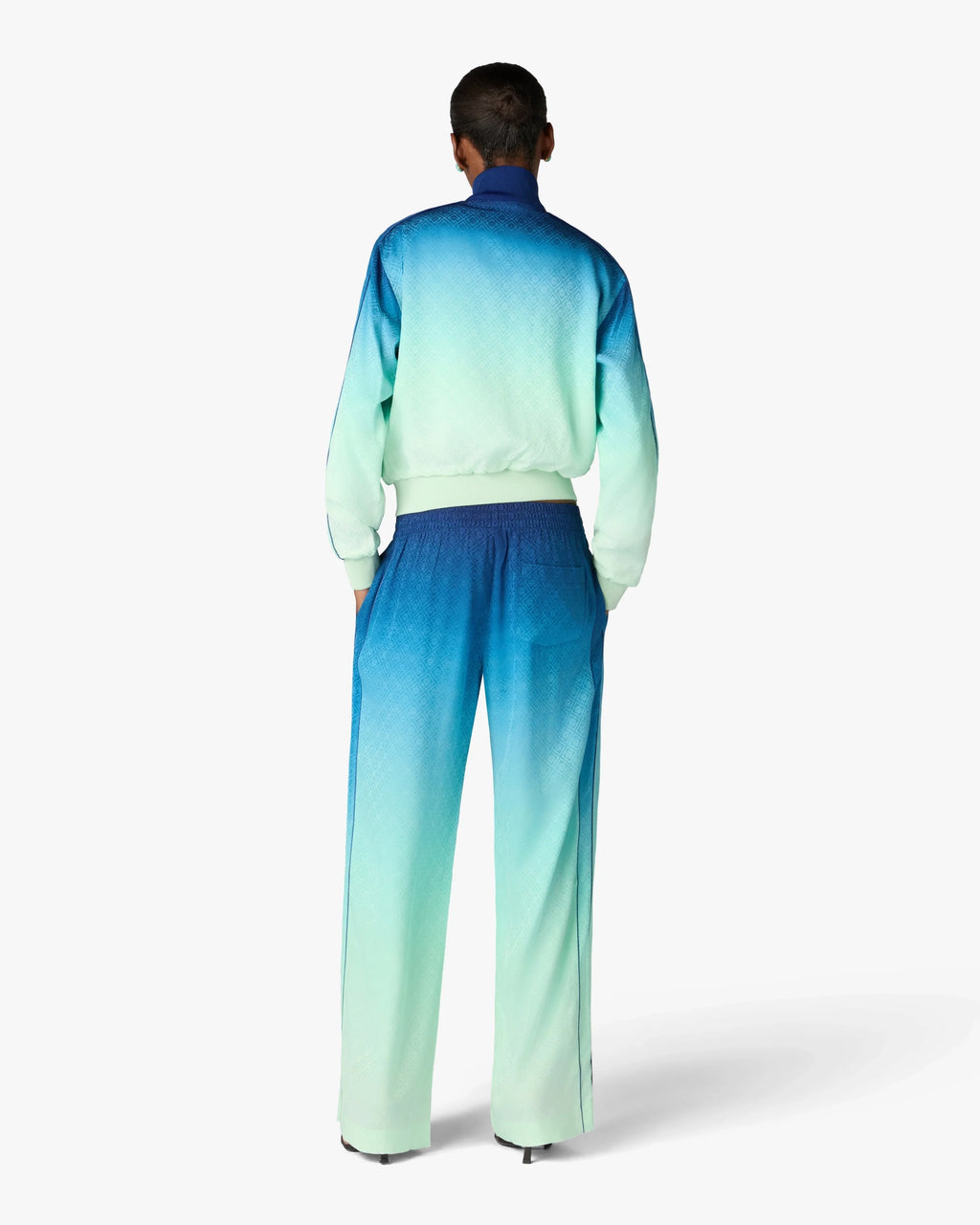 CASABLANCA BLUE & GREEN GRADIENT MONOGRAM JACQUARD TRACK JACKET — vista 3