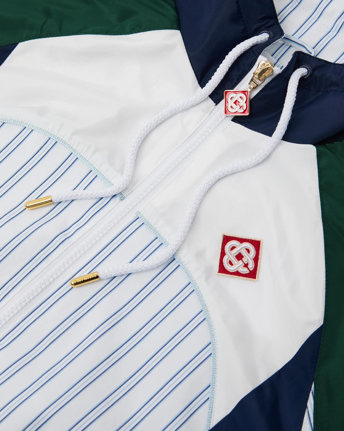 CASABLANCA WHITE & NAVY PINSTRIPE PANELLED TRACK JACKET — vista 6