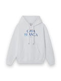 CASABLANCA WHITE MEDUSE STACKED LOGO HOODED SWEATSHIRT