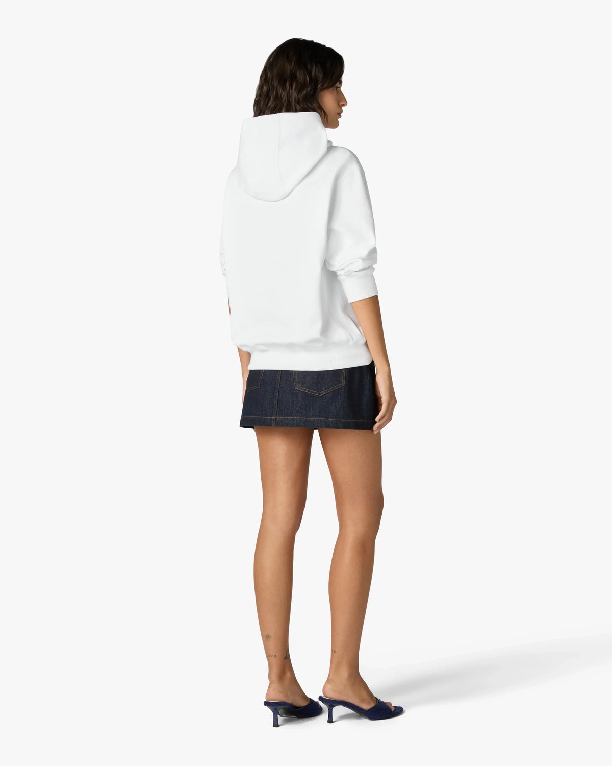 CASABLANCA WHITE MEDUSE STACKED LOGO HOODED SWEATSHIRT — vista 3