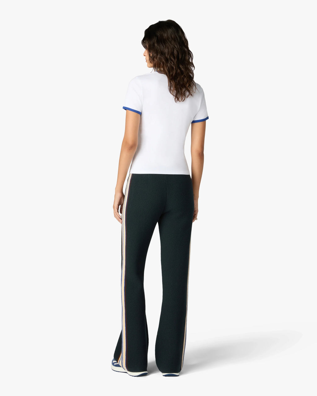 CASABLANCA WHITE TENNIS CLUB ICON CROPPED RINGER SHORT SLEEVE T‑SHIRT — vista 3
