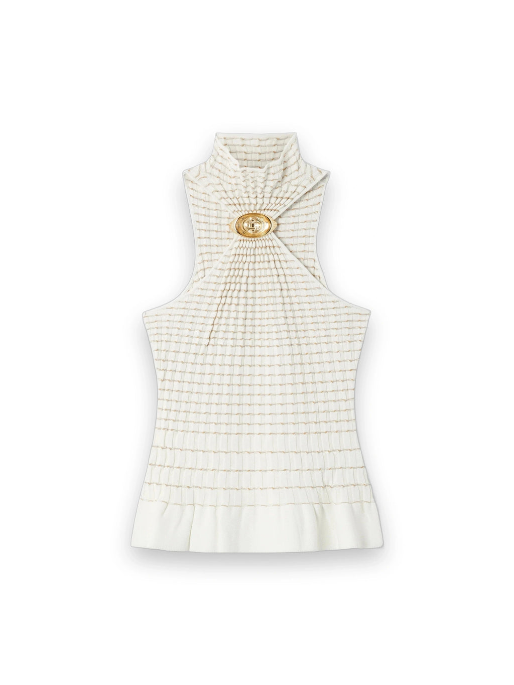 CASABLANCA WHITE PLEATED MOSAIC TOP