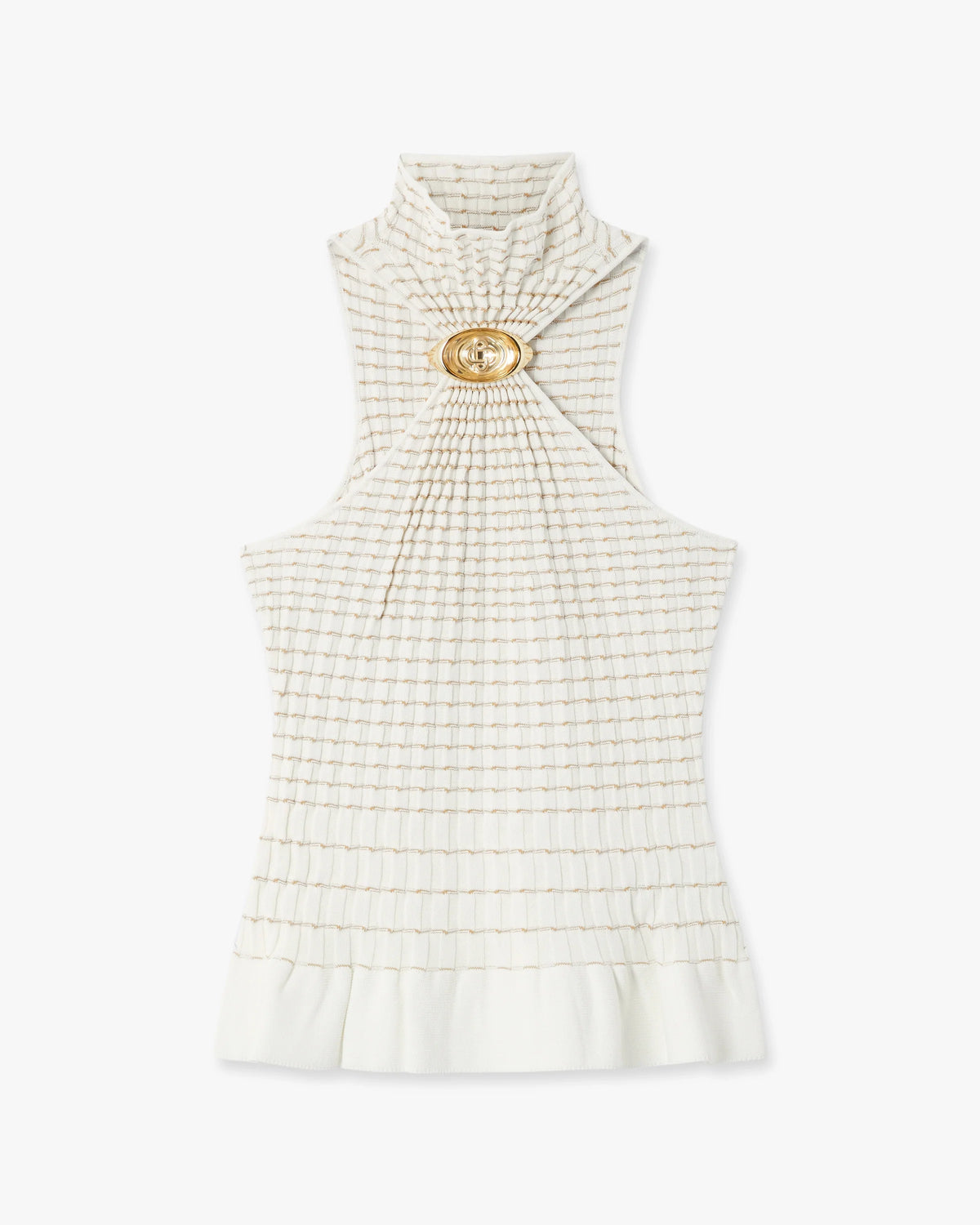 CASABLANCA WHITE PLEATED MOSAIC TOP