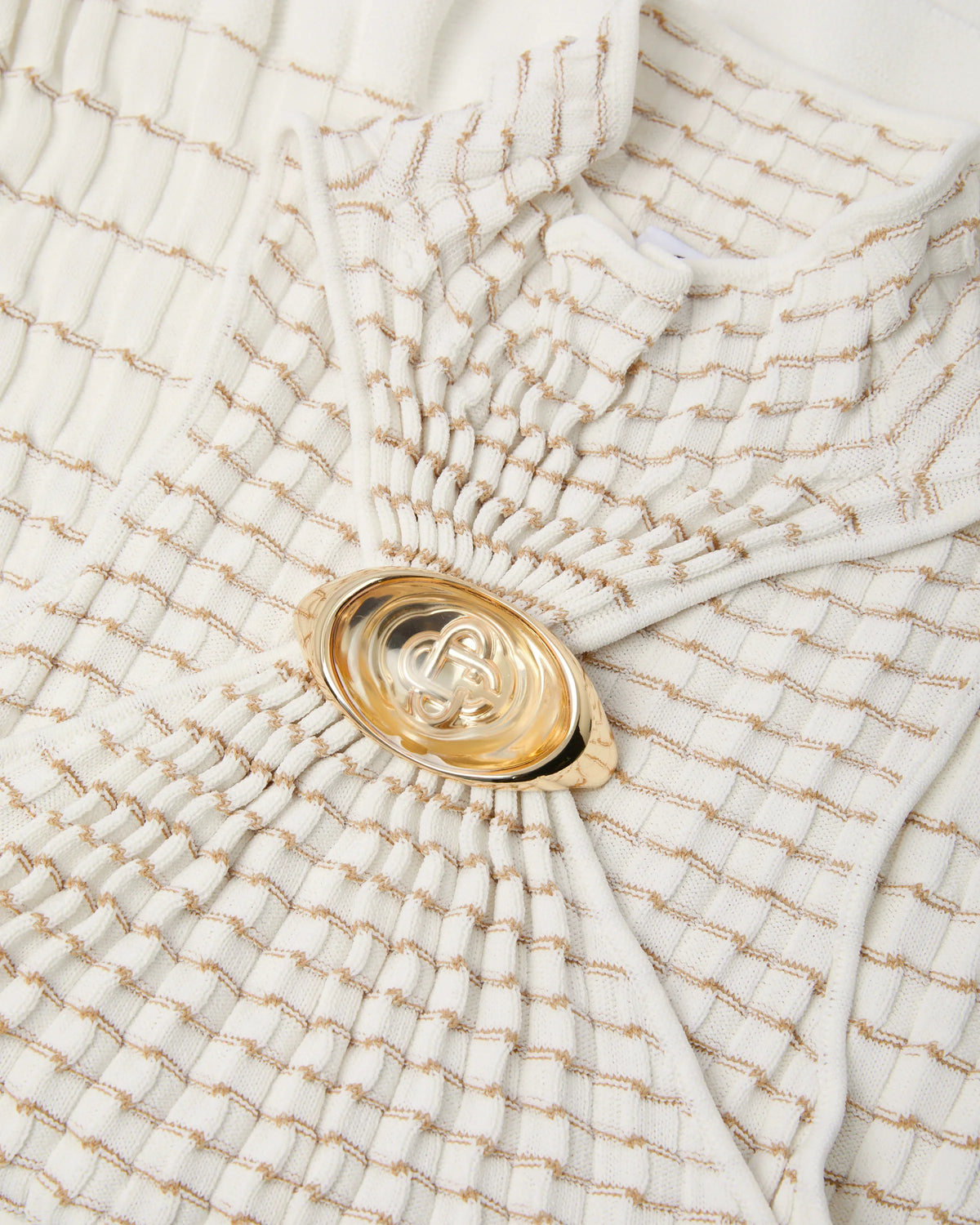 CASABLANCA WHITE PLEATED MOSAIC TOP — vista 6