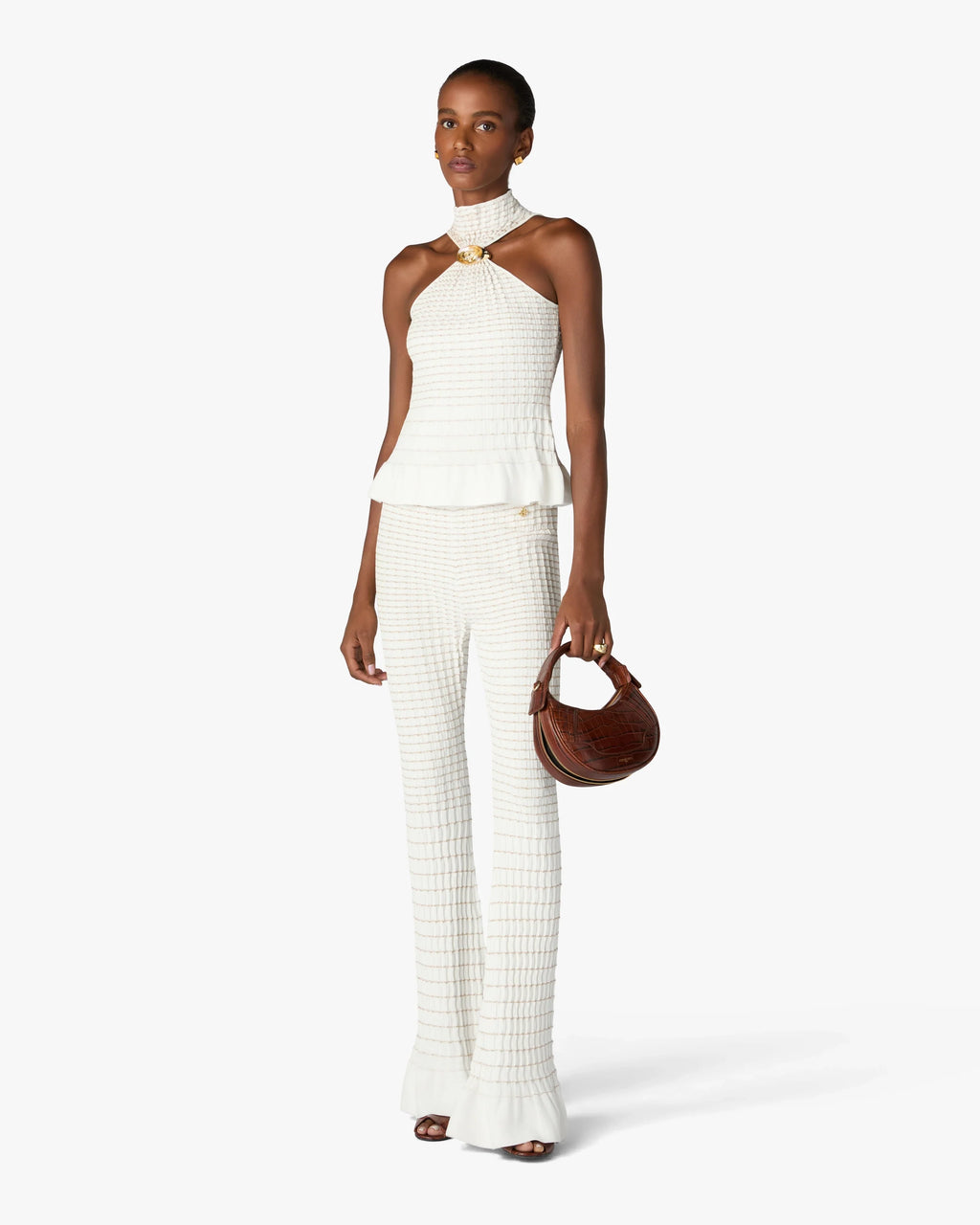 CASABLANCA WHITE PLEATED MOSAIC TOP — vista 2