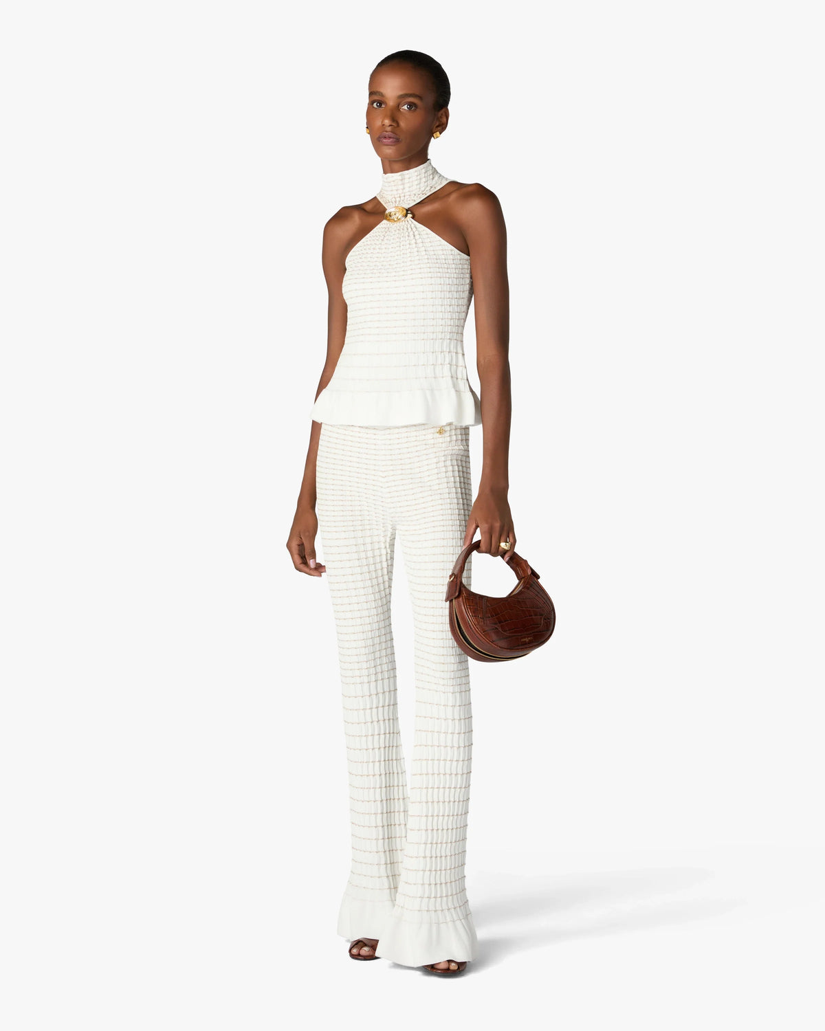 CASABLANCA WHITE PLEATED MOSAIC TOP — vista 2