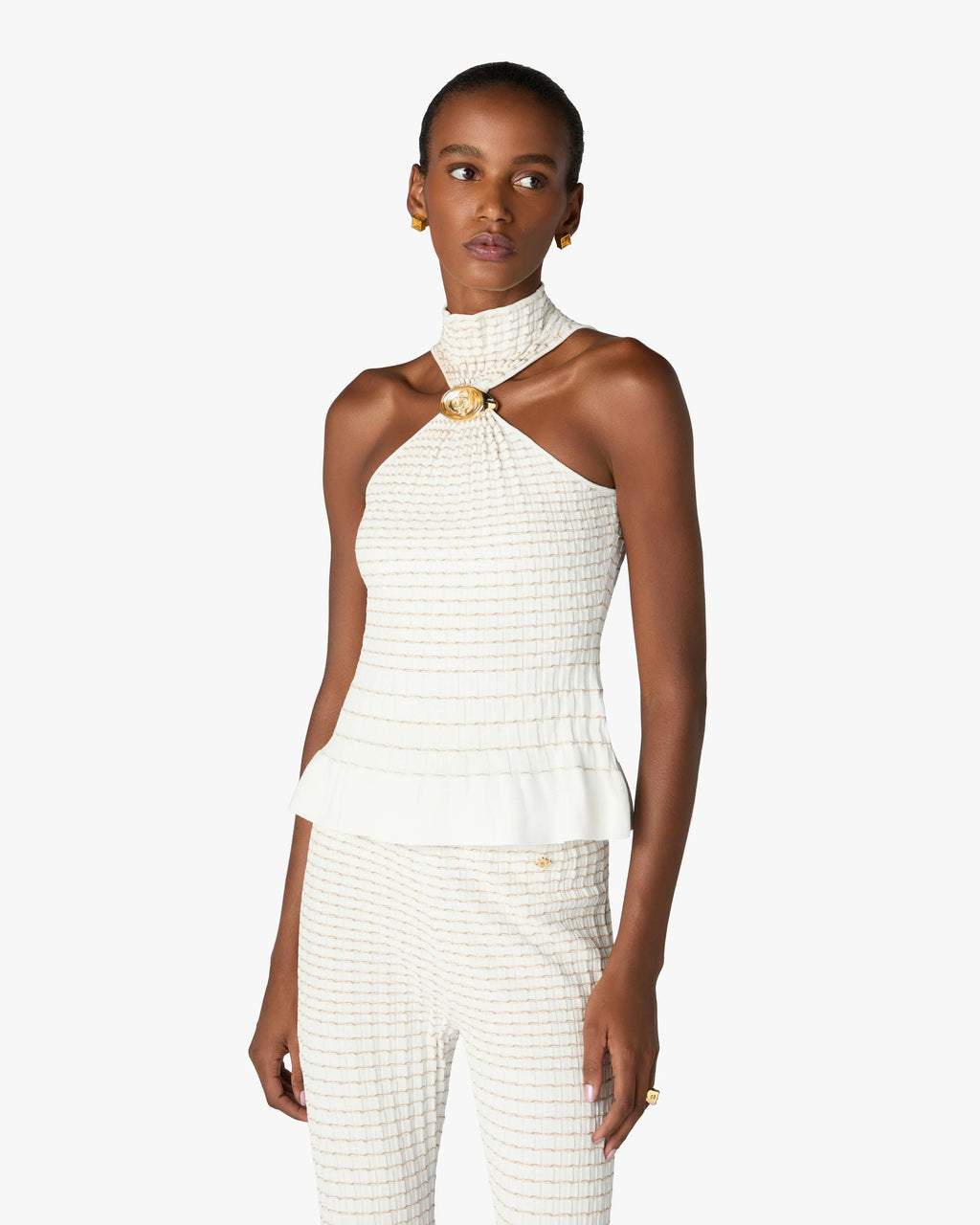 CASABLANCA WHITE PLEATED MOSAIC TOP — vista 4
