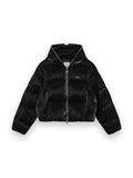 CASABLANCA BLACK LACQUERED CROPPED NYLON PUFFER DOWN JACKET
