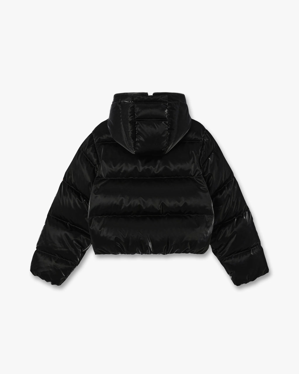 CASABLANCA BLACK LACQUERED CROPPED NYLON PUFFER DOWN JACKET — vista 6