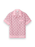 CASABLANCA PINK RADIATING MONOGRAM SILK SHIRT