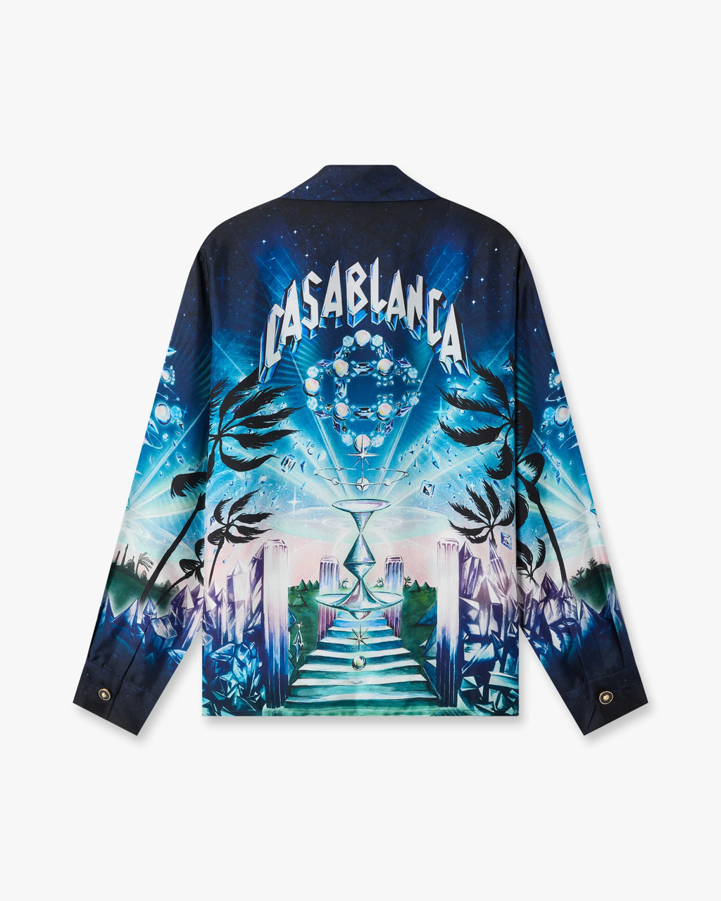 CASABLANCA CRYSTAL ALCHEMY LONG SLEEVE SILK TWILL SHIRT — vista 5