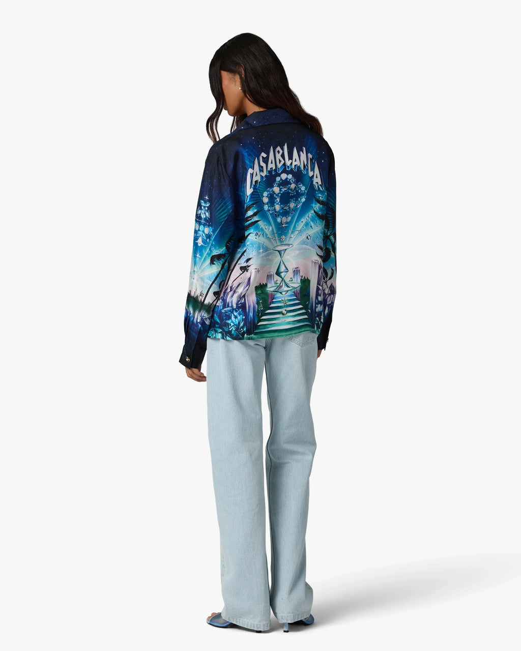 CASABLANCA CRYSTAL ALCHEMY LONG SLEEVE SILK TWILL SHIRT — vista 3