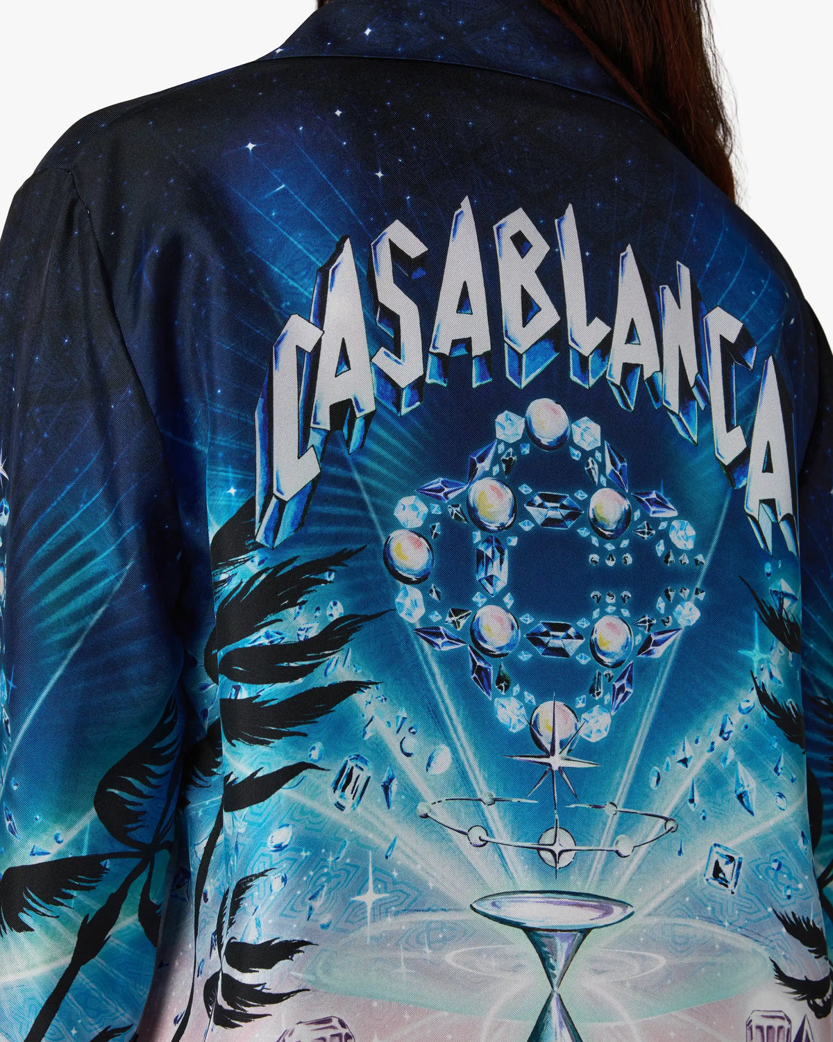 CASABLANCA CRYSTAL ALCHEMY LONG SLEEVE SILK TWILL SHIRT — vista 6