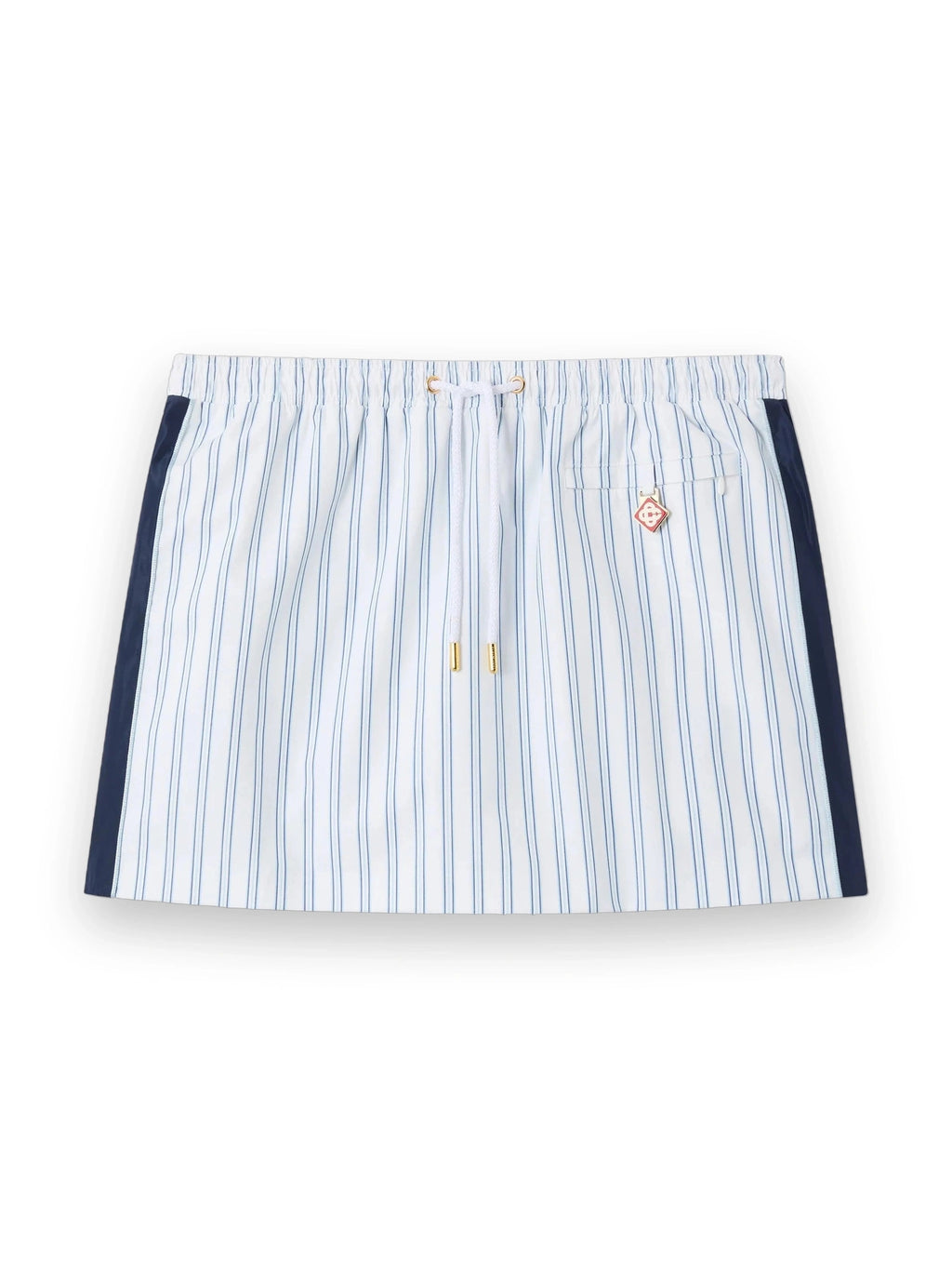 CASABLANCA WHITE & NAVY PINSTRIPE MINI SKIRT