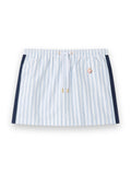 CASABLANCA WHITE & NAVY PINSTRIPE MINI SKIRT