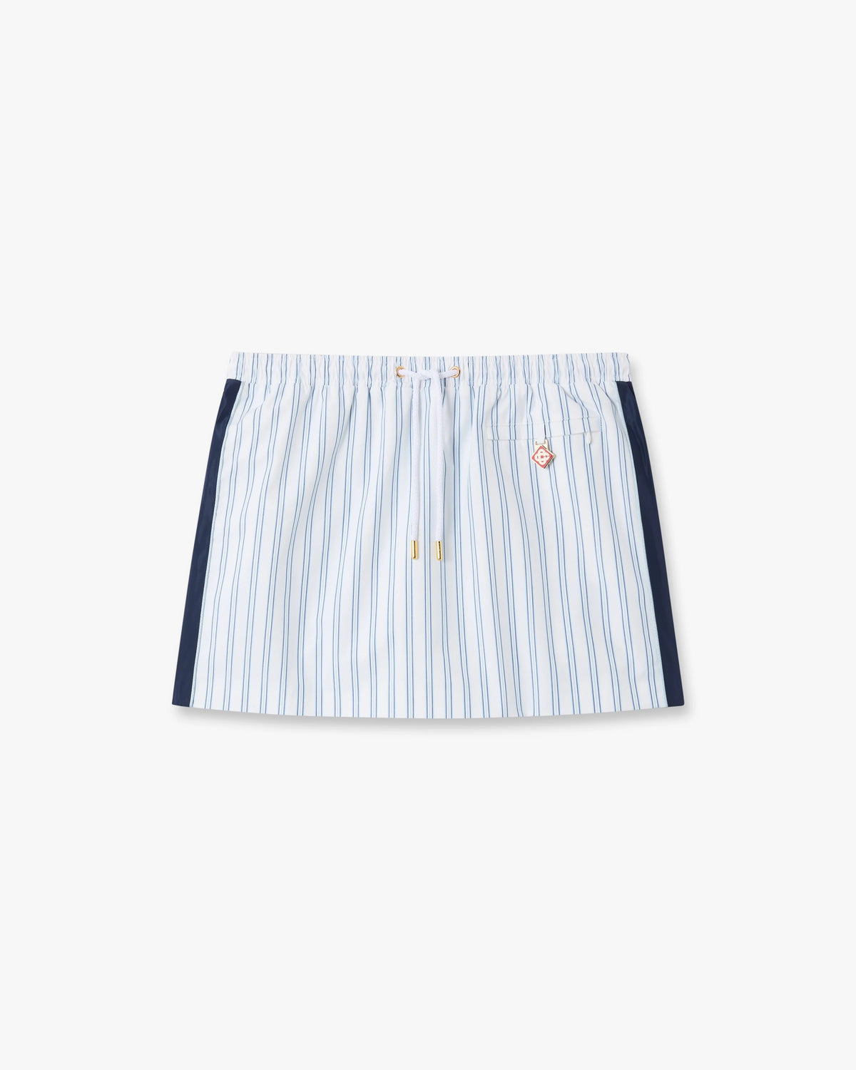 CASABLANCA WHITE & NAVY PINSTRIPE MINI SKIRT