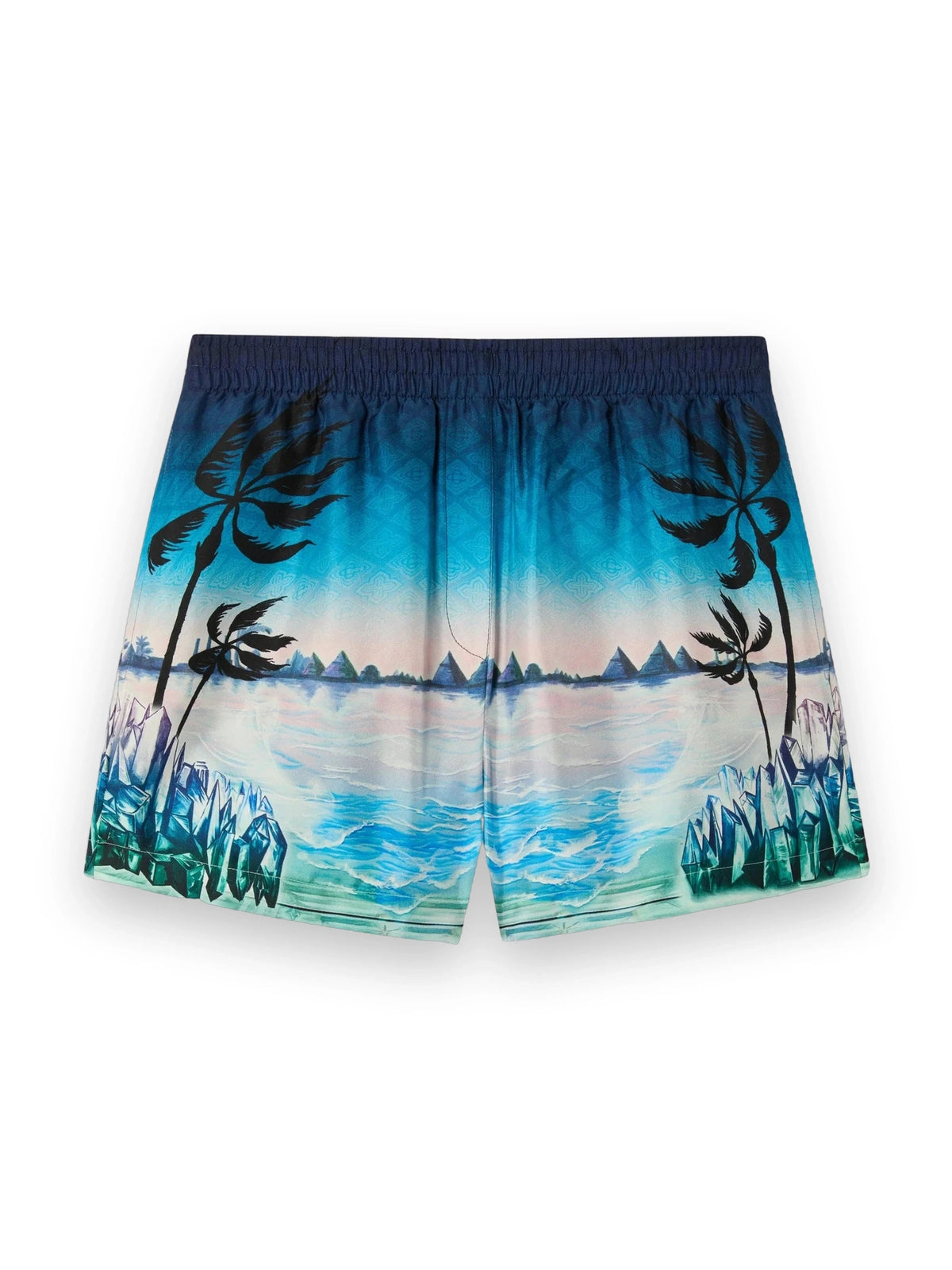 CASABLANCA CRYSTAL ALCHEMY SILK TWILL SHORTS