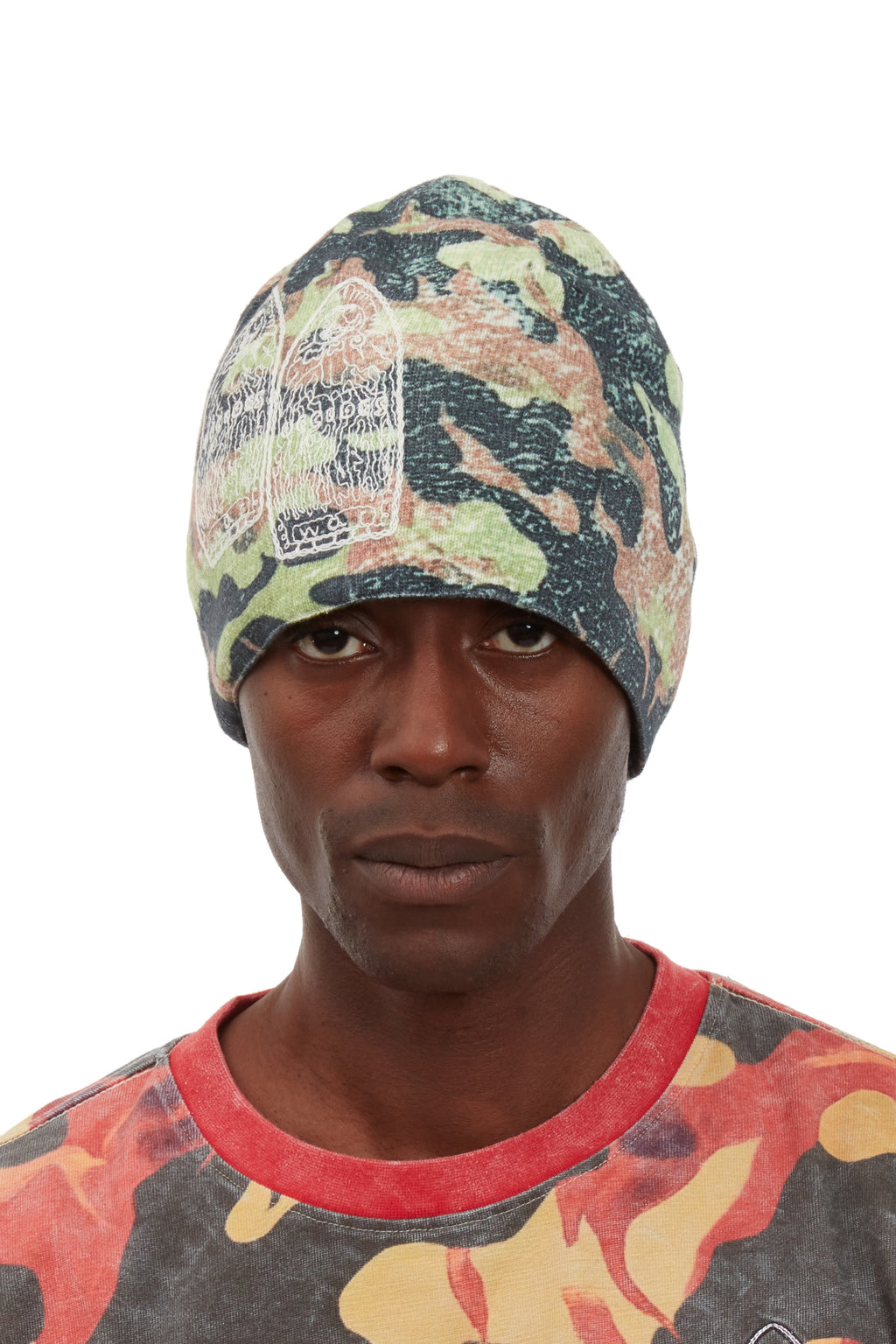 WHO DECIDES WAR FLAME CAMO KNIT HAT — vista 3